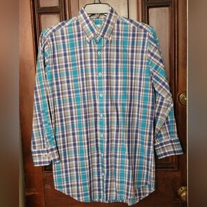 Men's Peter Millar Long Sleeve Multi Colored Check Shirt Size Medium